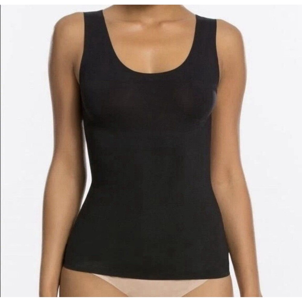 Spanx Slimplicity Scoop Neck Camisole with Cheetah Lining - Sz XL